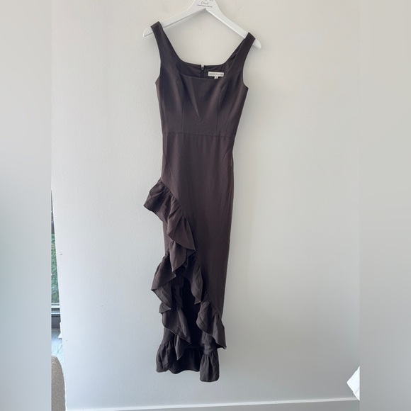 DRESS THE POPULATION Charlene Brown Gown XS - Picture 5 of 9